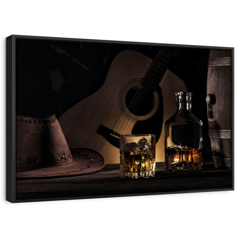 Cowboy Whiskey, reproduction sur toile, H 9 po x l 13 po