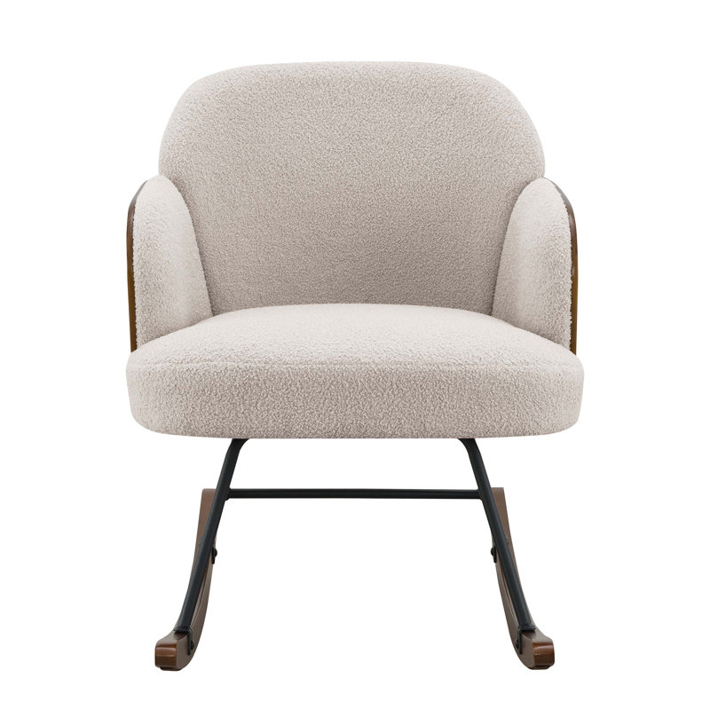 Chaise berçante rembourrée Valera, Beige