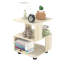 Table de chevet simple cubique ouverte, planche de bois manufacturée en grain naturel clair avec patins en caoutchouc noir-917280487