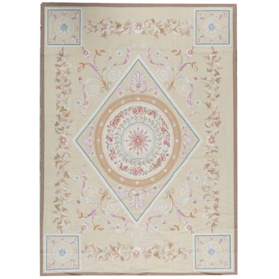 Hand-Knotted High-Quality Gold and Gold Area Rug