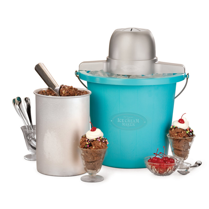 Nostalgia 4-Quart Blue Plastic Electric Ice Cream Maker