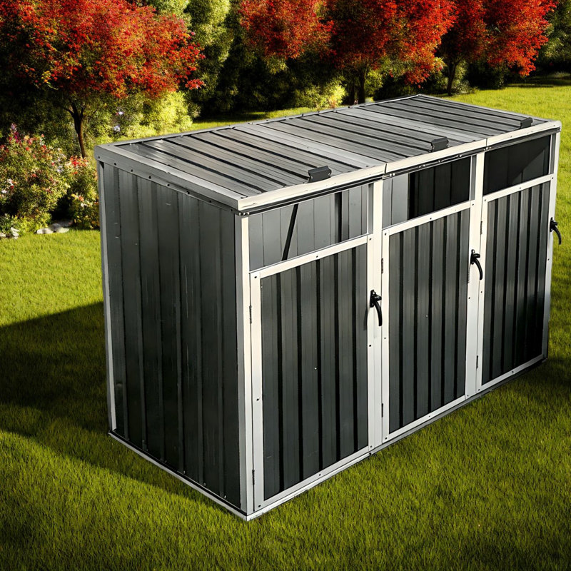 Durable Metal Sheds For Spacious Trash Storage, Modern Outdoor Use
