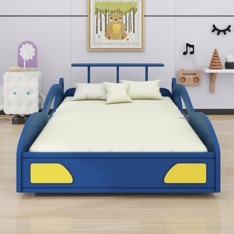 Wooden Race Car Bed, Blue
