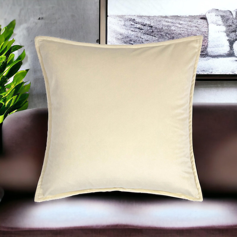  Square Pillow Cover, Square 16", Ivory