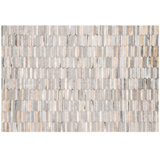 Olio Cowhide Geometric Area Rug in Gray/Taupe