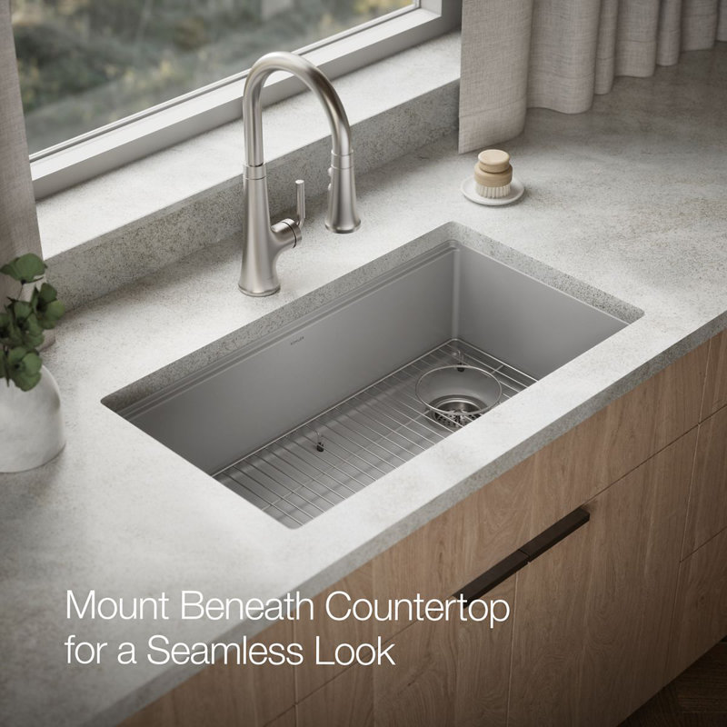 Billings 32-1/2 In. Undermount Single-Bowl Kitchen Sink, Gray