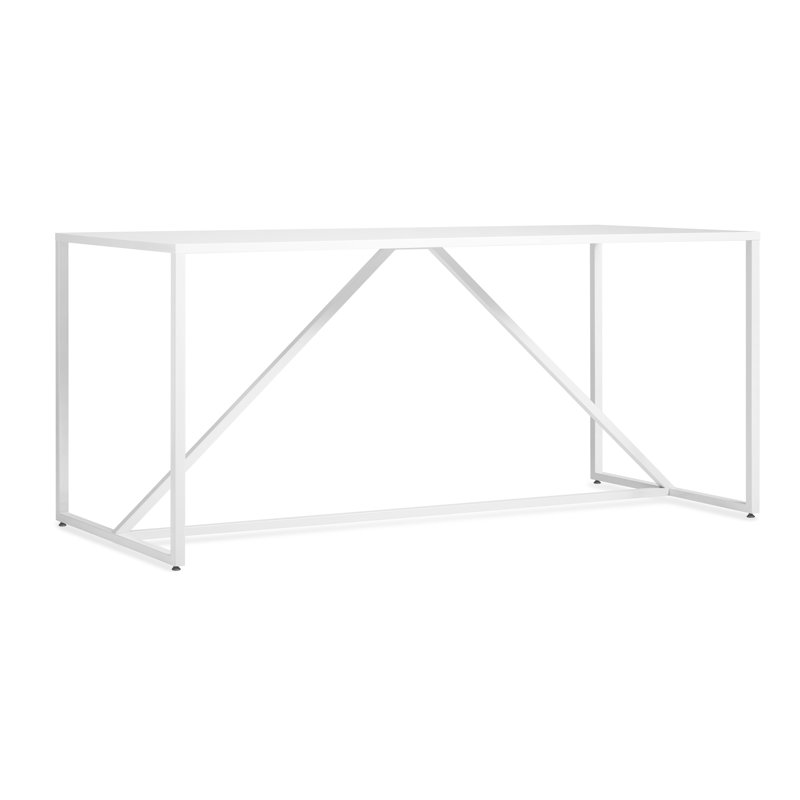 Strut Dining Table, White, 28" W x 56" L, Standard (29" Height)