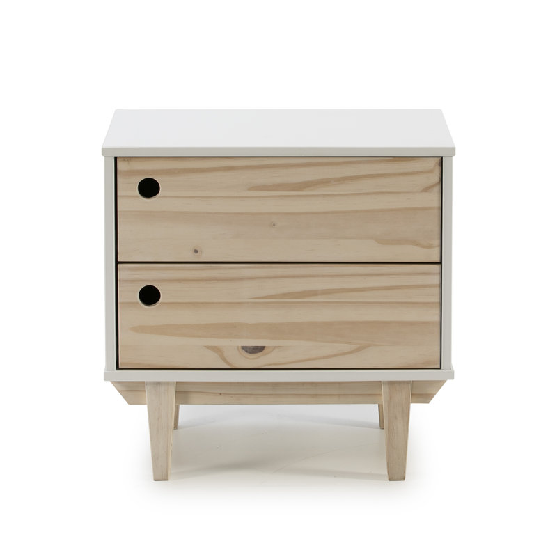 Garlough 35cm W Solid Wood Bedside Table