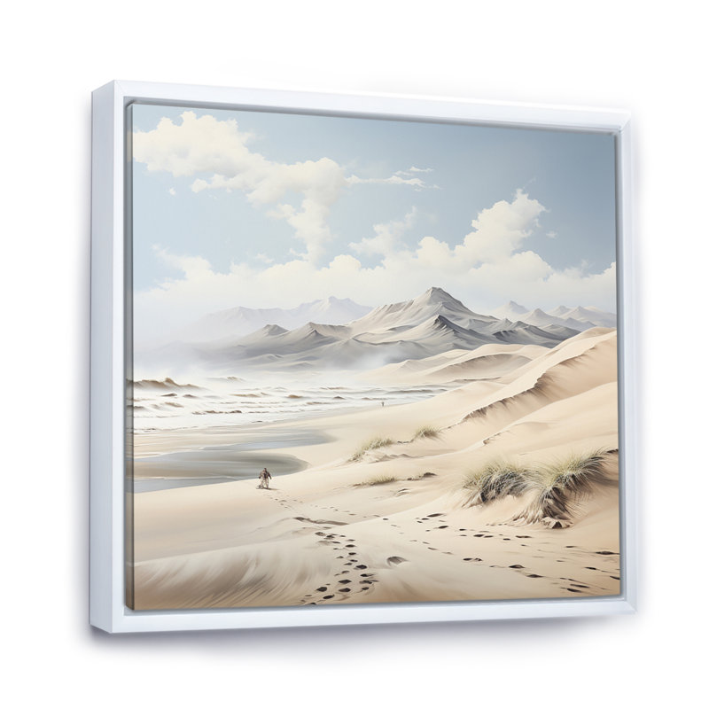 Photo de plage Dune Dreams II, H 30 po x l 30 po x P 1 po, Cadre flottant blanc