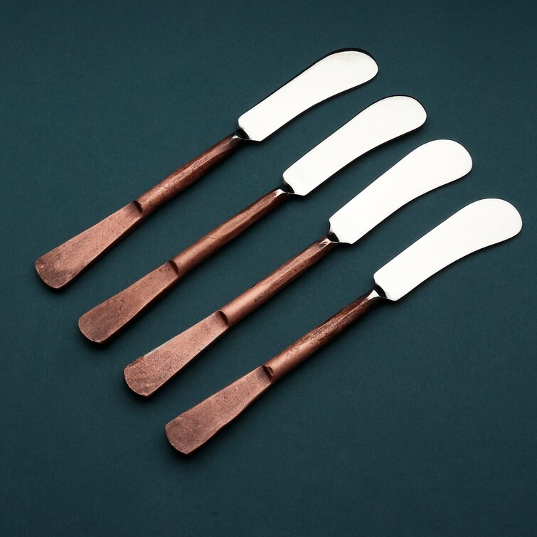 Semiye Design Copper Antique Butter Knife/Spreader 4 PCS. Set 17 Stories