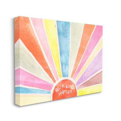 « Be a kind Human » Rainbow Sunexplosions par Jennifer Paxton Parker, reproduction d’art