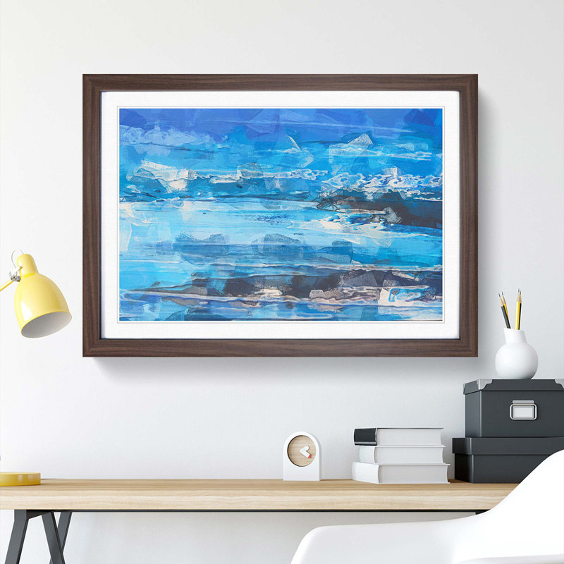 Close Your Eyes in Abstract - Picture Frame Graphic Art Print, 48cm H x 65cm W x 2cm D, Walnut Framed