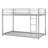 Metal Twin Over Twin Low Bunk Bed With Ladder And Full Length Guardrail-422130942