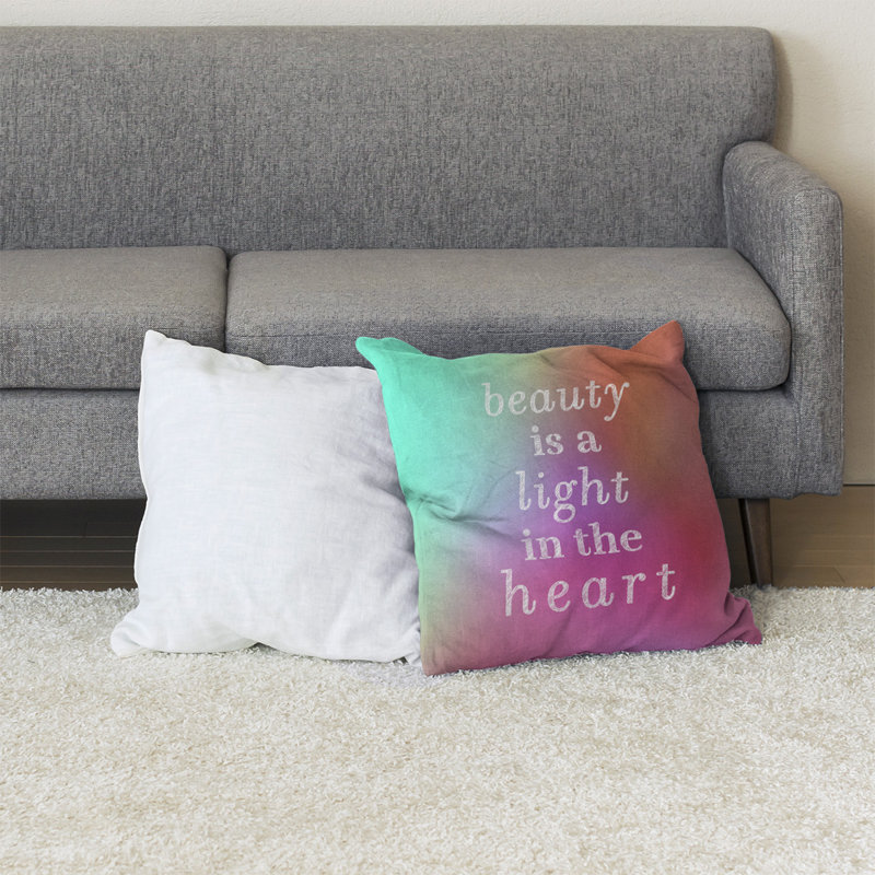 Coussin de sol de beauté inspirant, 40 po x 40 po, Lueur néon
