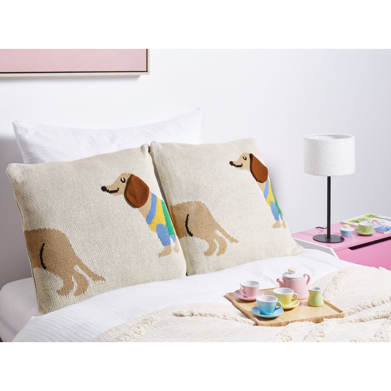 Mccray Animal Print Beige Square Throw Cushion