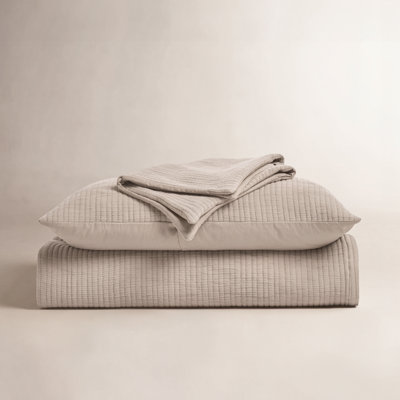 Solid Cotton Gauze Pick-stitch Matelesse Coverlet Bedspread set