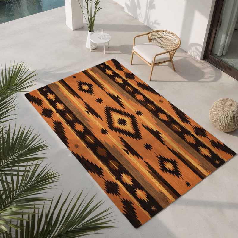 Tapis intérieur et extérieur turquoise Legacy, Rectangulaire 8 pi x 10 pi