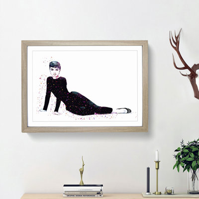 Audrey Hepburn in Abstract - Framed Print