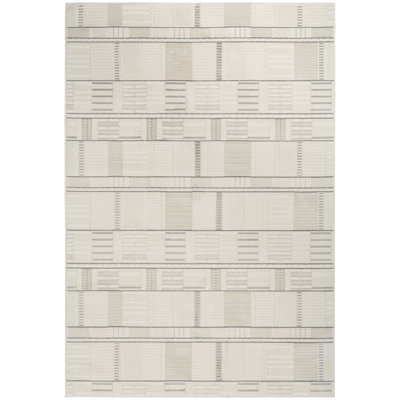 Ebern Designs Faunsdale Ivory Grey Modern Indoor Rug