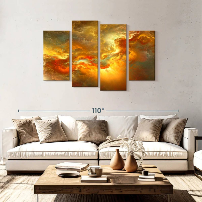 Avery Sunset Glow Abstract, 48" H x 75" W