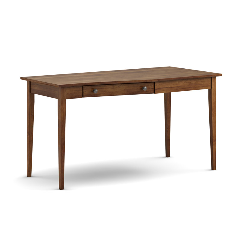 Bureau de base en bois massif Malani, Brun toscan