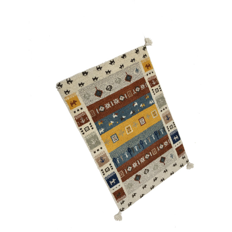 Beige Tribal 2x3 Gabbeh Oriental Rugs