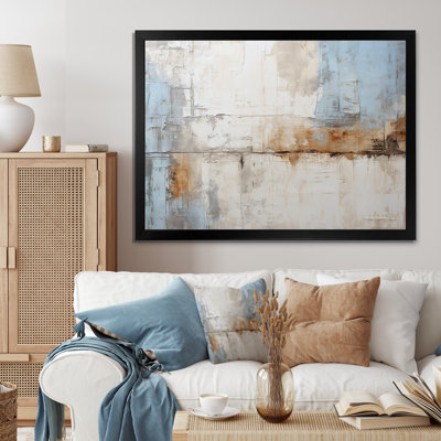 Grey And Blue Tachisme Drift - Tachisme Wall Art