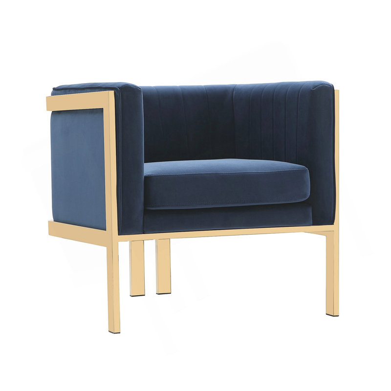 Chaise longue en velours Paramount, Bleu très foncé
