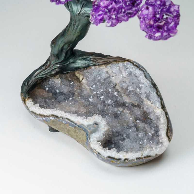 Custom - Genuine Amethyst Clustered Gemstone Tree On Druzy Matrix (The Protection Tree)