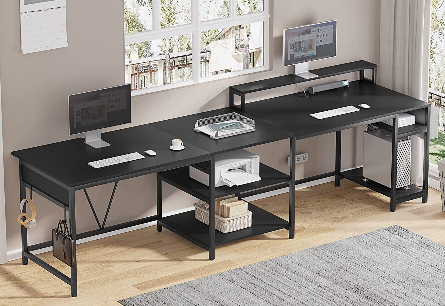 Latitude Run® L-Shape Desk with Hutch | Wayfair