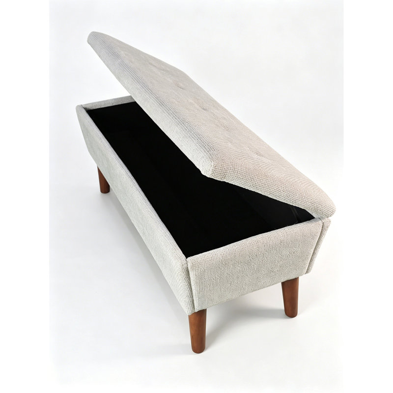 Upholstered Ottoman, Lin, Beige