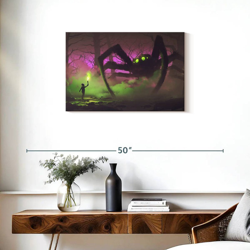 Boy And Giant Spider, 20" H x 30" W