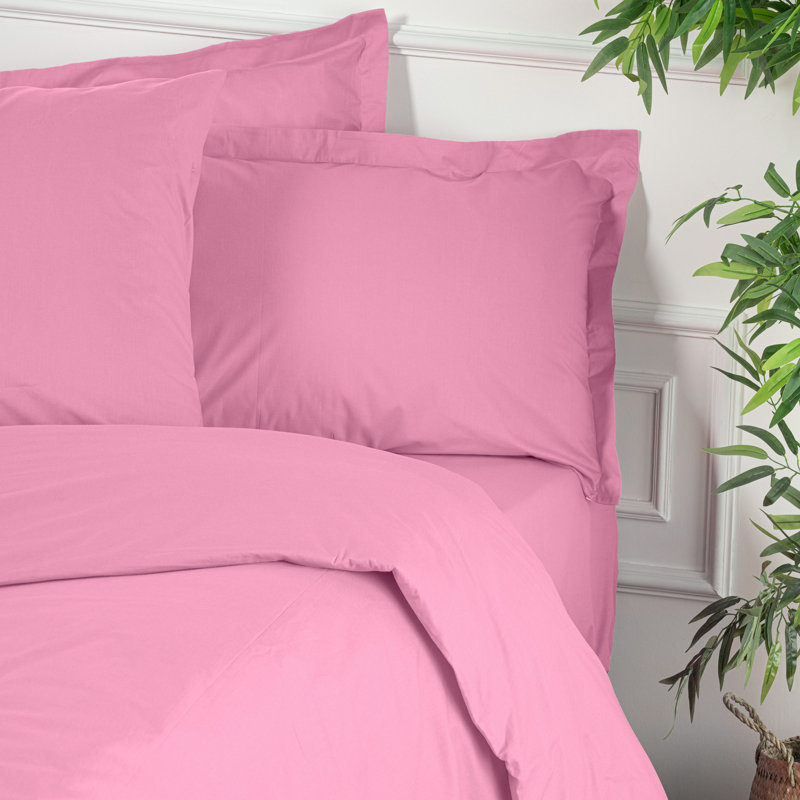 Luxurious Dusty Rose Ranforce Double Quilt Cover, 78.7 x 78.7 inches | 100% Cotton, 155 Thread Count, Button Closure | Machine Washable at 86°F | Soft & Cozy Bedding for Elegant Bedroom Decor