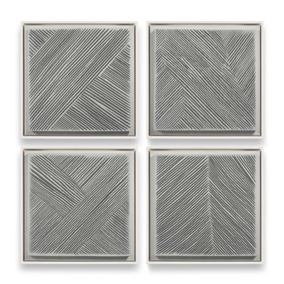 Linear Illusion Set of 4 Canvas Prints in a Frame
