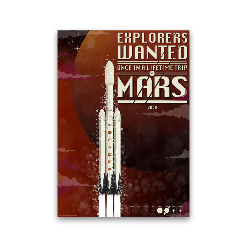 SpaceX - Print, No Framed, 84cm H x 60cm W x 1cm D