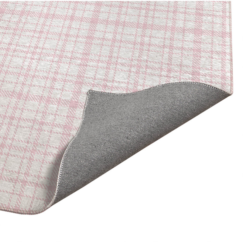 Diano Plaid Kitchen Mat, Rectangle 3' x 5', Pink