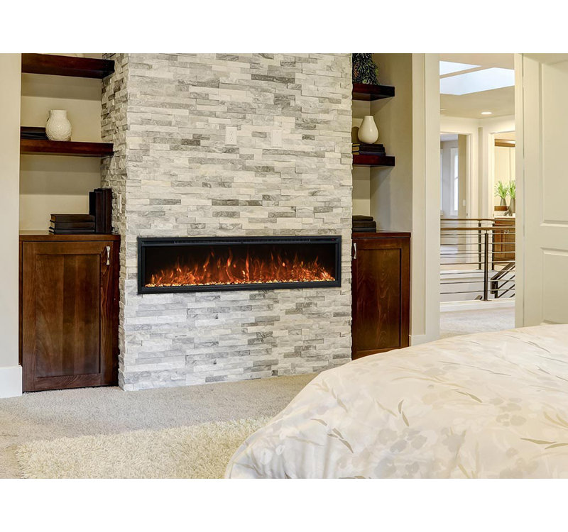Modern Flames Spectrum Slimline Recessed or Wall Mounted Electric Fireplace, 17" H x 73.75" W x 4.75" D
