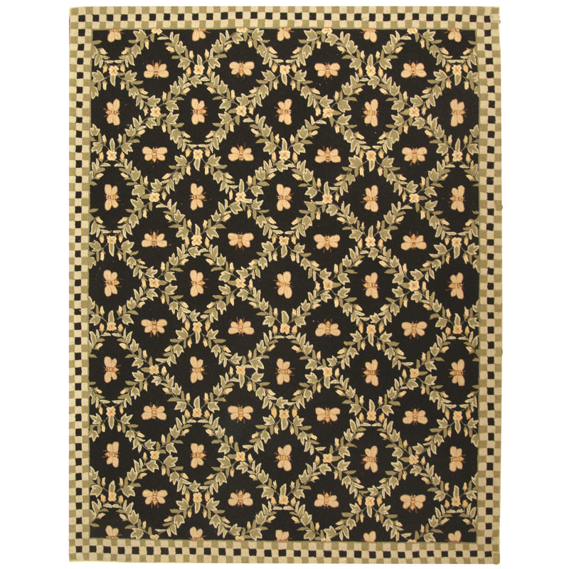 Hand Hooked Wool Southwestern Rug, Rectangle 9' x 12'