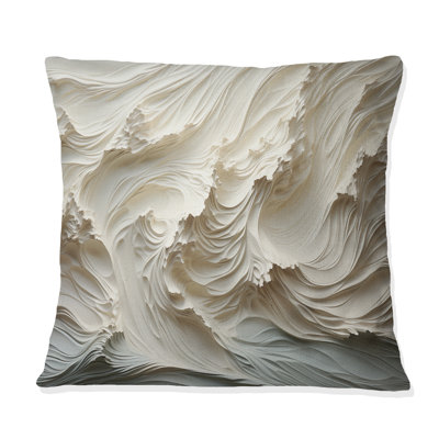 Coussin blanc et bleu à motif de vagues II