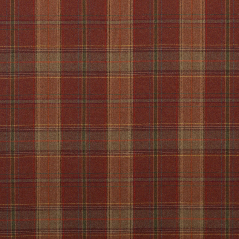 Mulberry Wools IV Shetland Plaid Performance Fabric, Russet