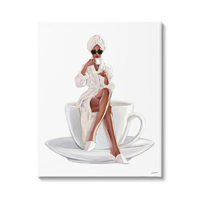 «Fashionable Woman Morning Coffee» par Ziwei Li - impression sur toile tendue