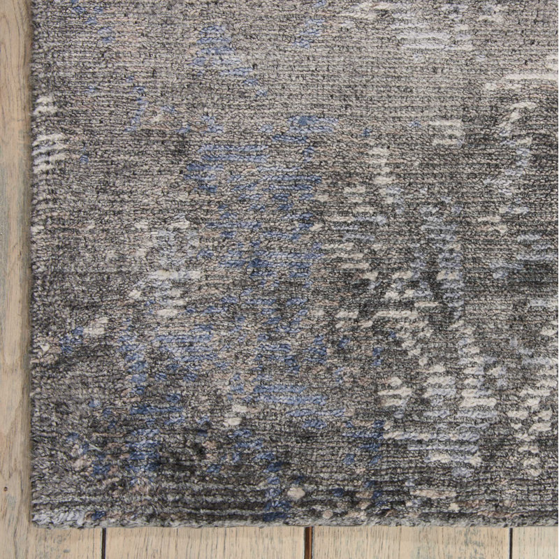 Tapis charbon noué à la main Culbreth, Tapis de couloir 2 pi 3 po x 8 pi
