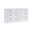 Commode blanche avec 6 tiroirs et meubles de chambre à coucher modernes en bois 1Pc-216540711