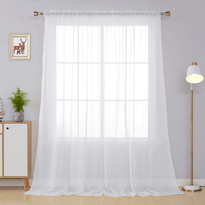Wide Rod Pocket Voile Sheer Curtain Panel