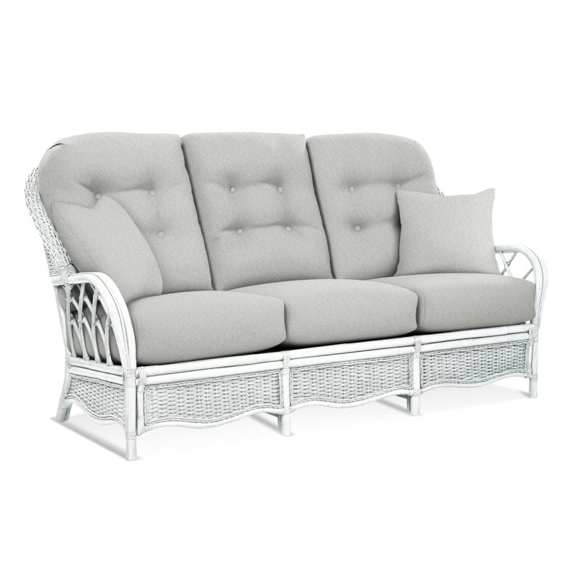 Everglade Upholstered 76'' Sofa, Beige Performance Fabric; 0851-73, Frost White