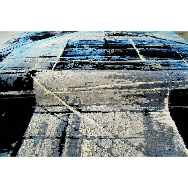 Hand Woven Silk and Wool Area Rug, Rectangle 8' x 10'