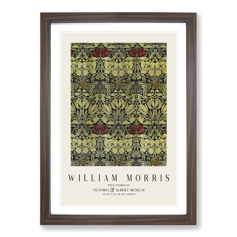 Tulip and Rose Vol.2 by William Morris - Framed Print, 36cm H x 27cm W x 2cm D, Walnut Framed