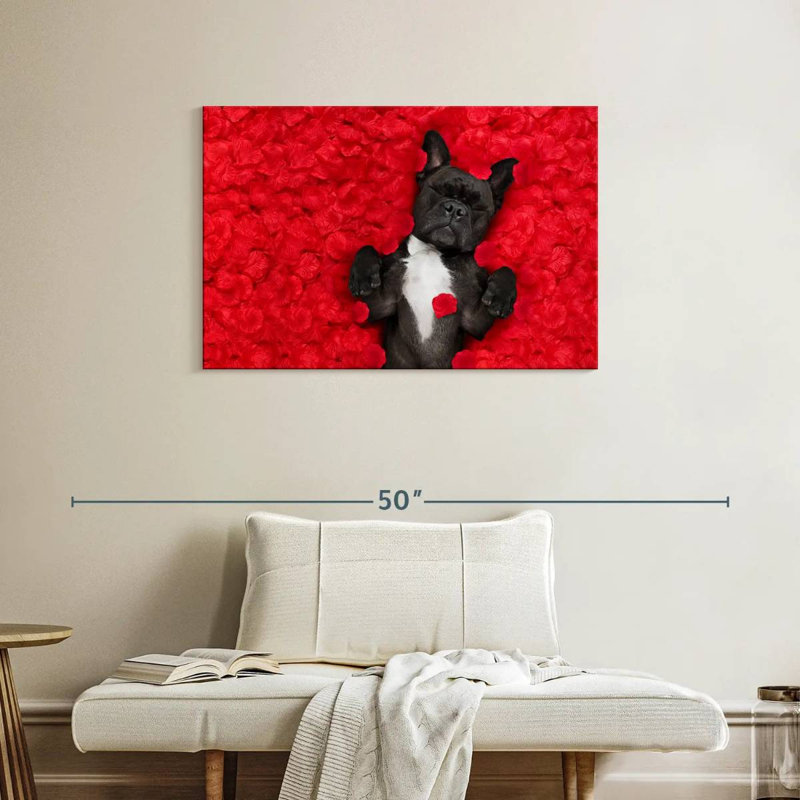 Bouledogue français Brampt Valentines, H 24 po x l 36 po