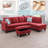 3-Piece Flannel Sectional Sofa-1288810900-1288810896