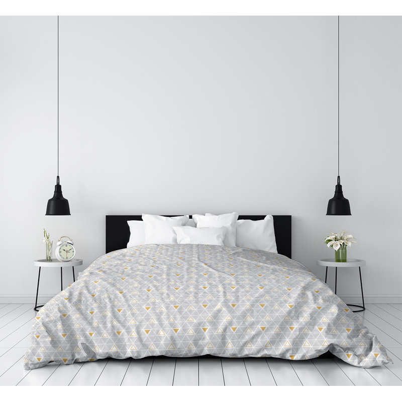 Modern & Contemporary Duvet Cover, Queen Duvet Cover, Microfiber, Light Gray